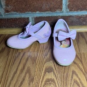 Disney Princess Pink Toddler Size 6 Short Heels Bow Strap Shoes Kidcore Dressup